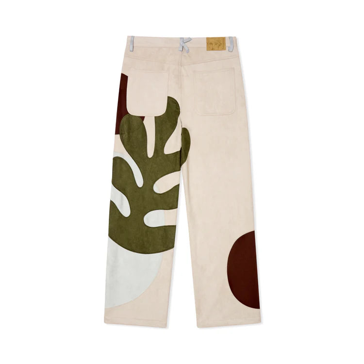 [Multicolor] Suede Floral Patchwork Pant