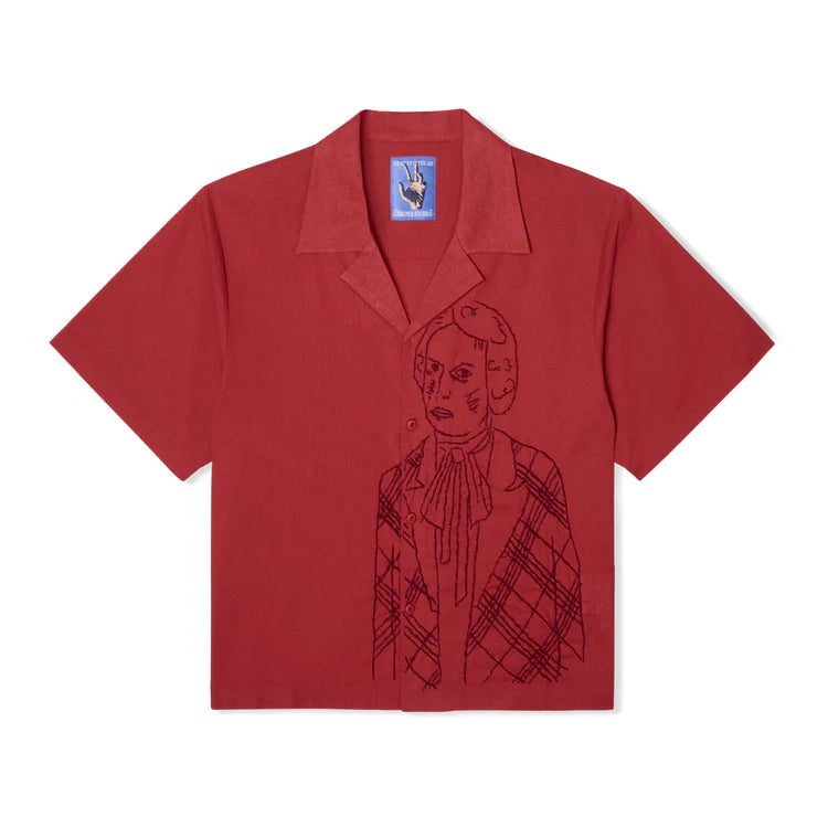 [Red-Deep] Hand Stitched Woman Shirt