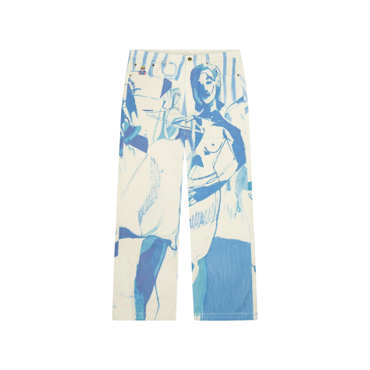 [CREAM] 1989 BEDROOM PAINTING DENIM PANTS