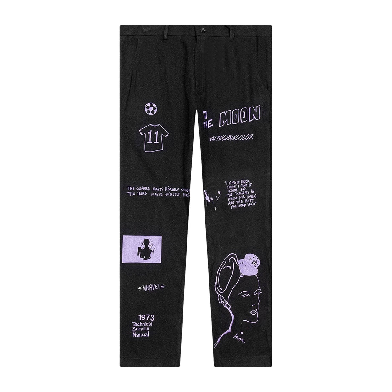 [Black-PURPLE] Embroidery Suit Bottom