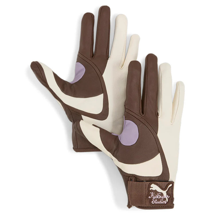 [Brown-Espresso Brown/Alpine Snow] Puma x KidSuper Leather Eye Gloves