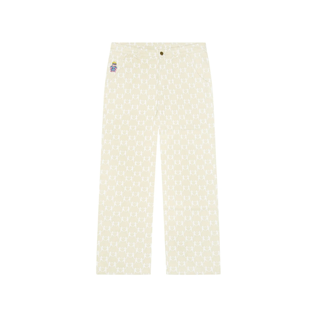 [Cream-Tan] Dancing Ladies Print Pants