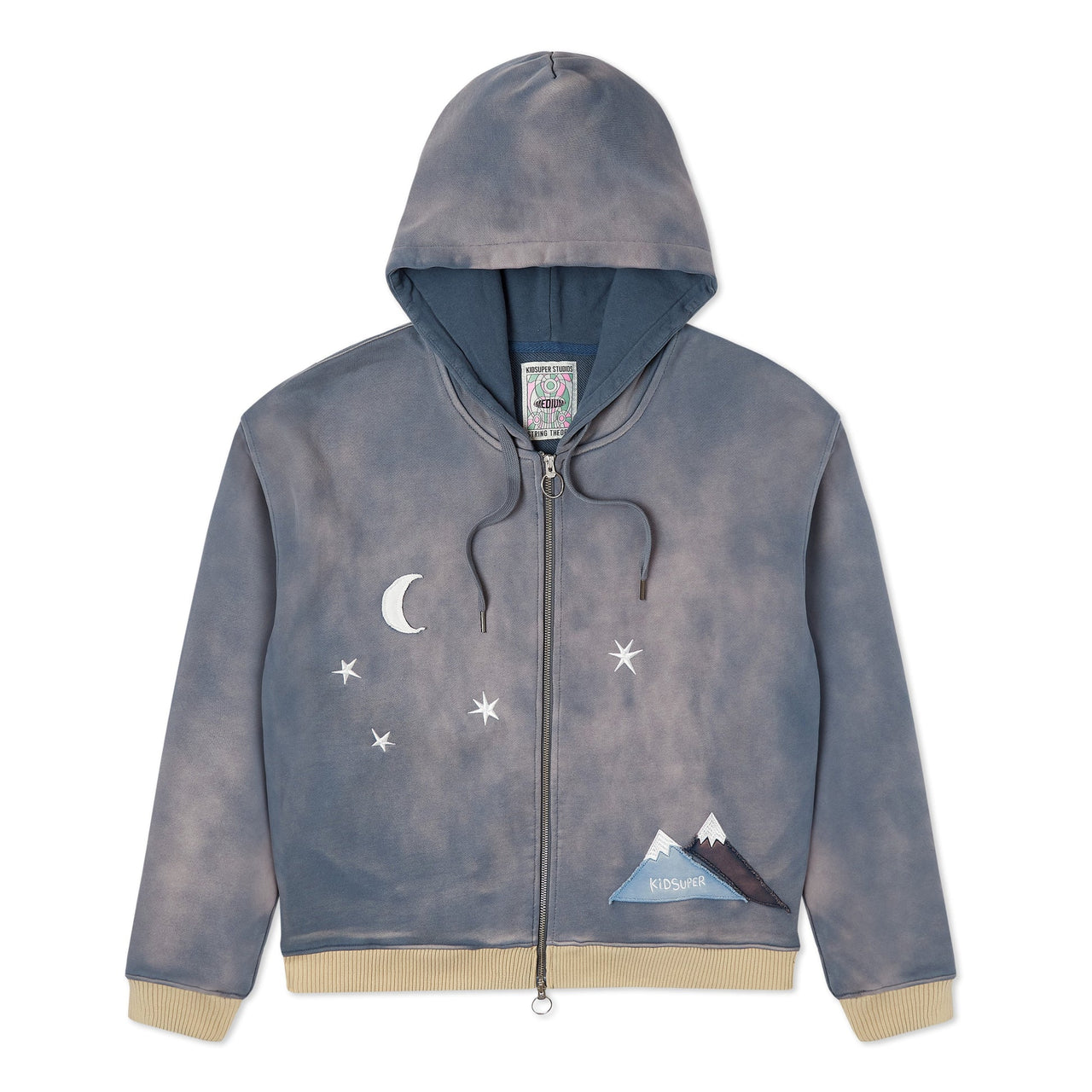 [Blue/Shale] Moon Heavyweight Zip Up Hoodie