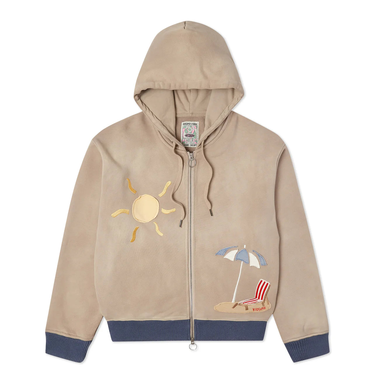 [Tan] Beach Heavyweight Zip Up Hoodie
