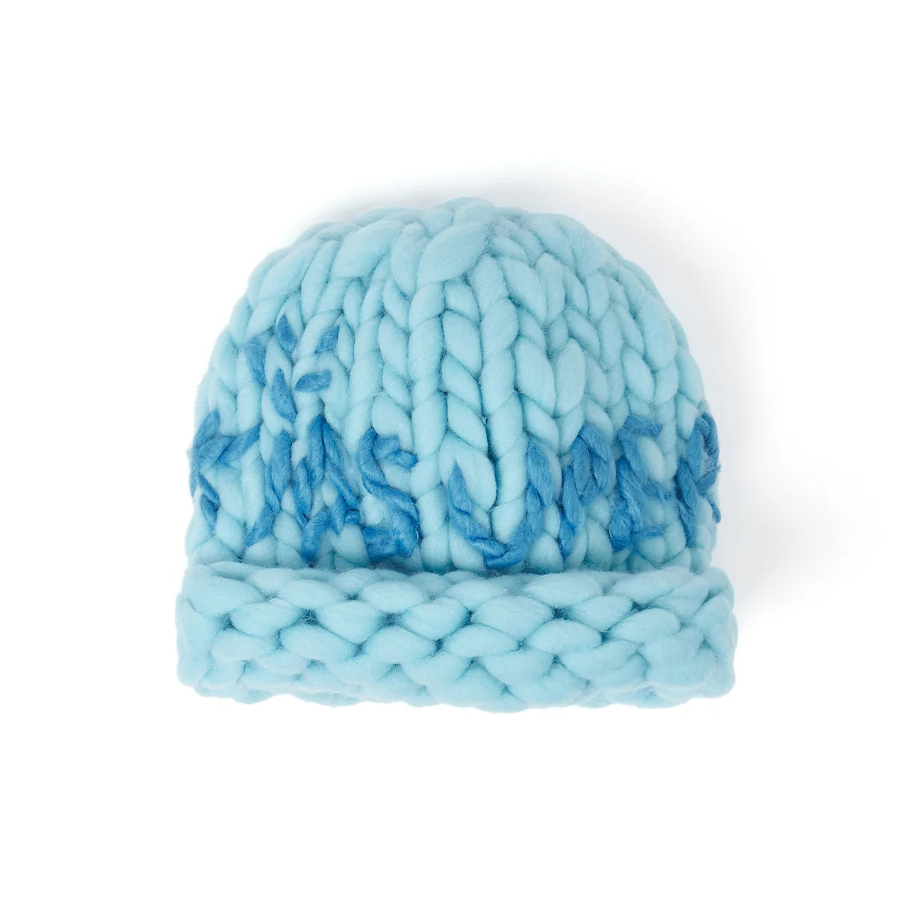 [Blue] Hand Knit Chunky Knit Beanie
