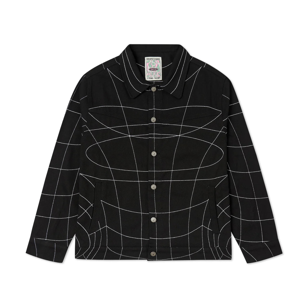 [Black] String Theory Stitched Denim Jacket