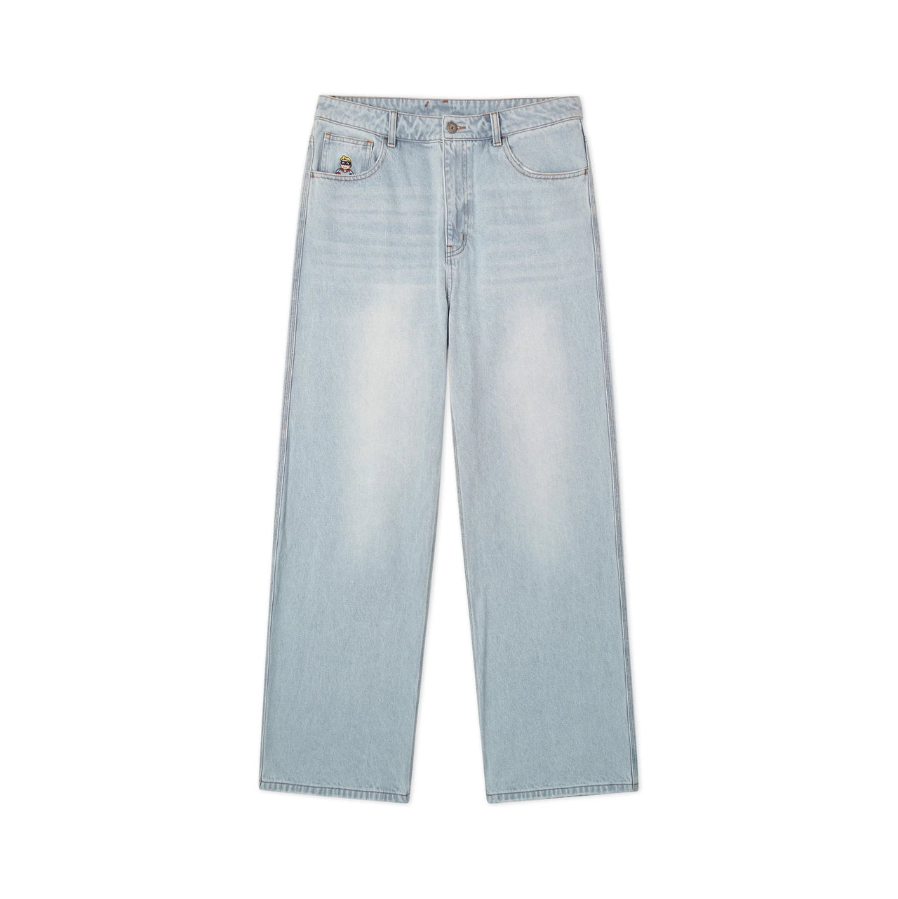 [Blue-Denim] Light Wash Wide Leg Denim Jeans