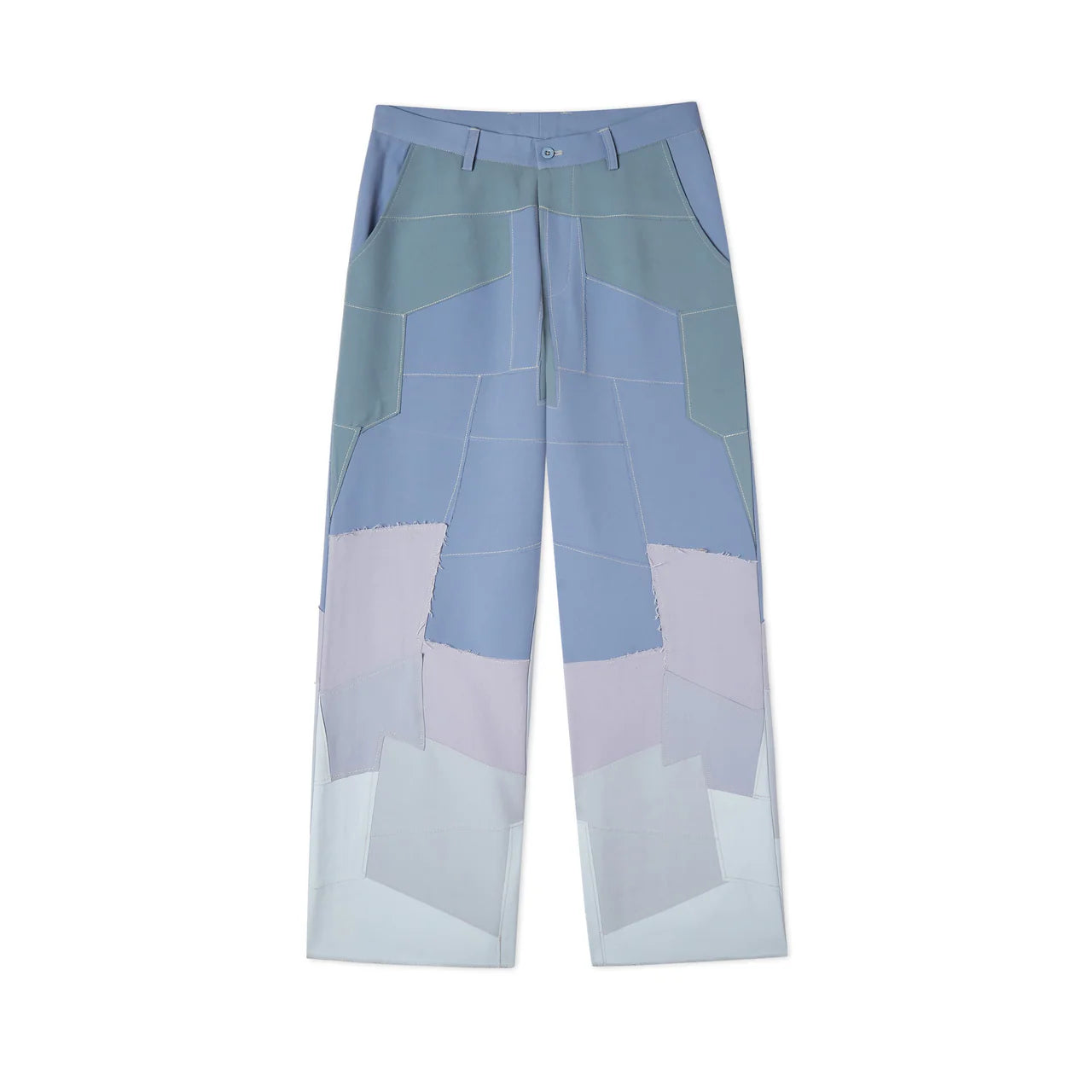 [Blue] Patchwork Gradient Suit Pant