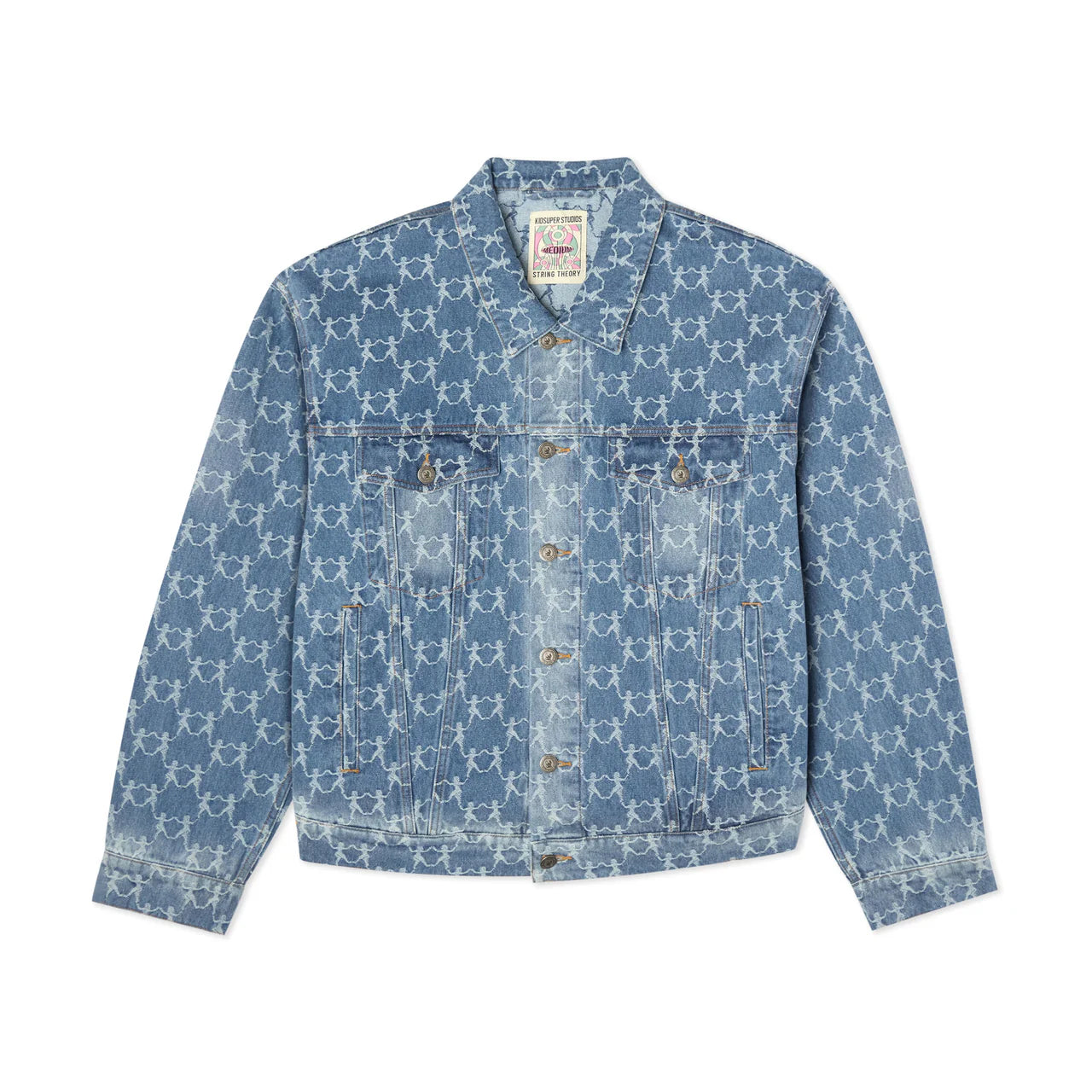 [Blue-Denim] Dancing Ladies Jacquard Denim Jacket