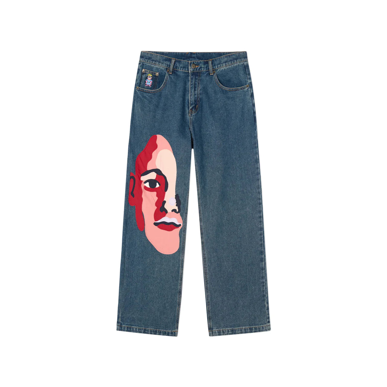 [Blue-Denim] Red Face Denim Jeans