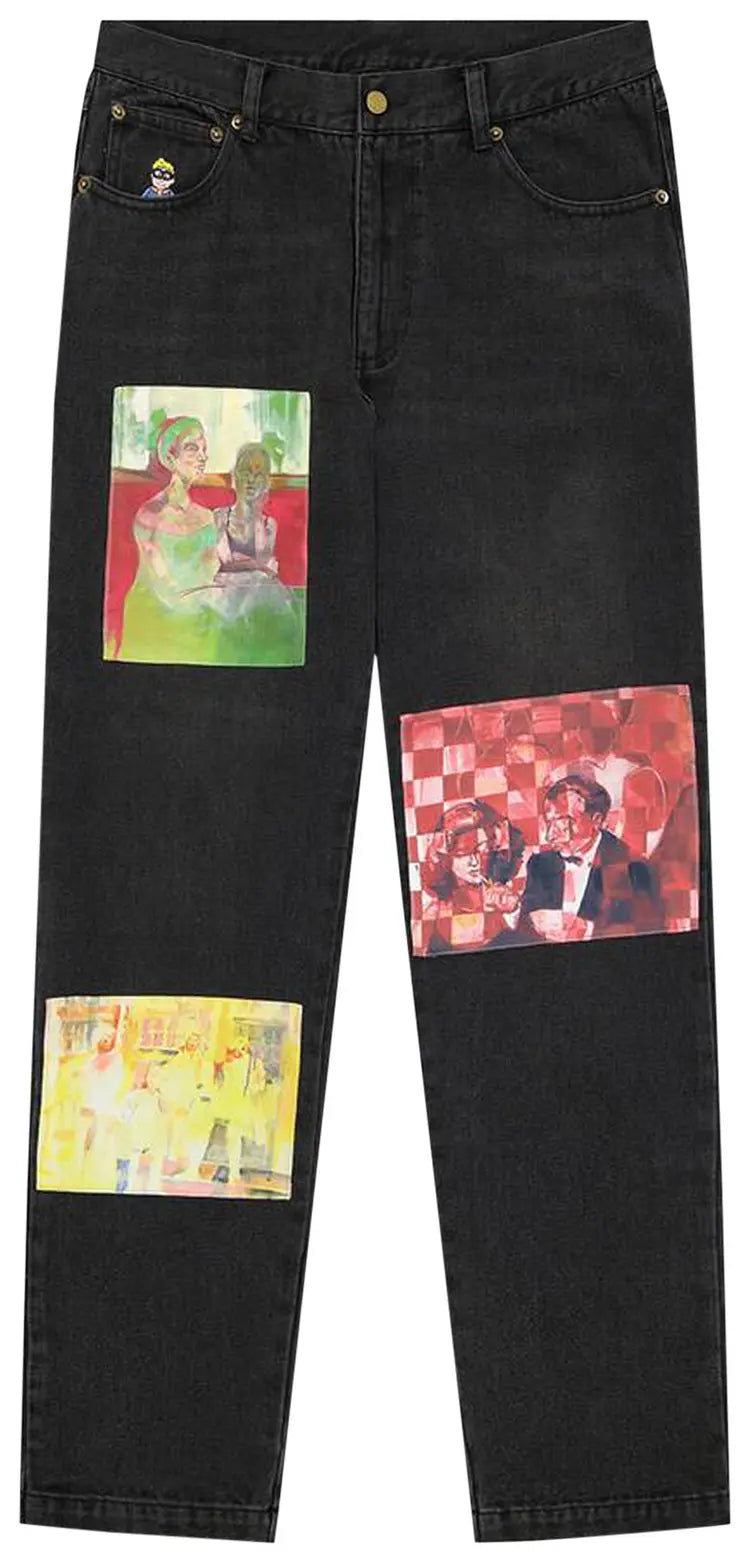 [Black] Patchwork Denim
