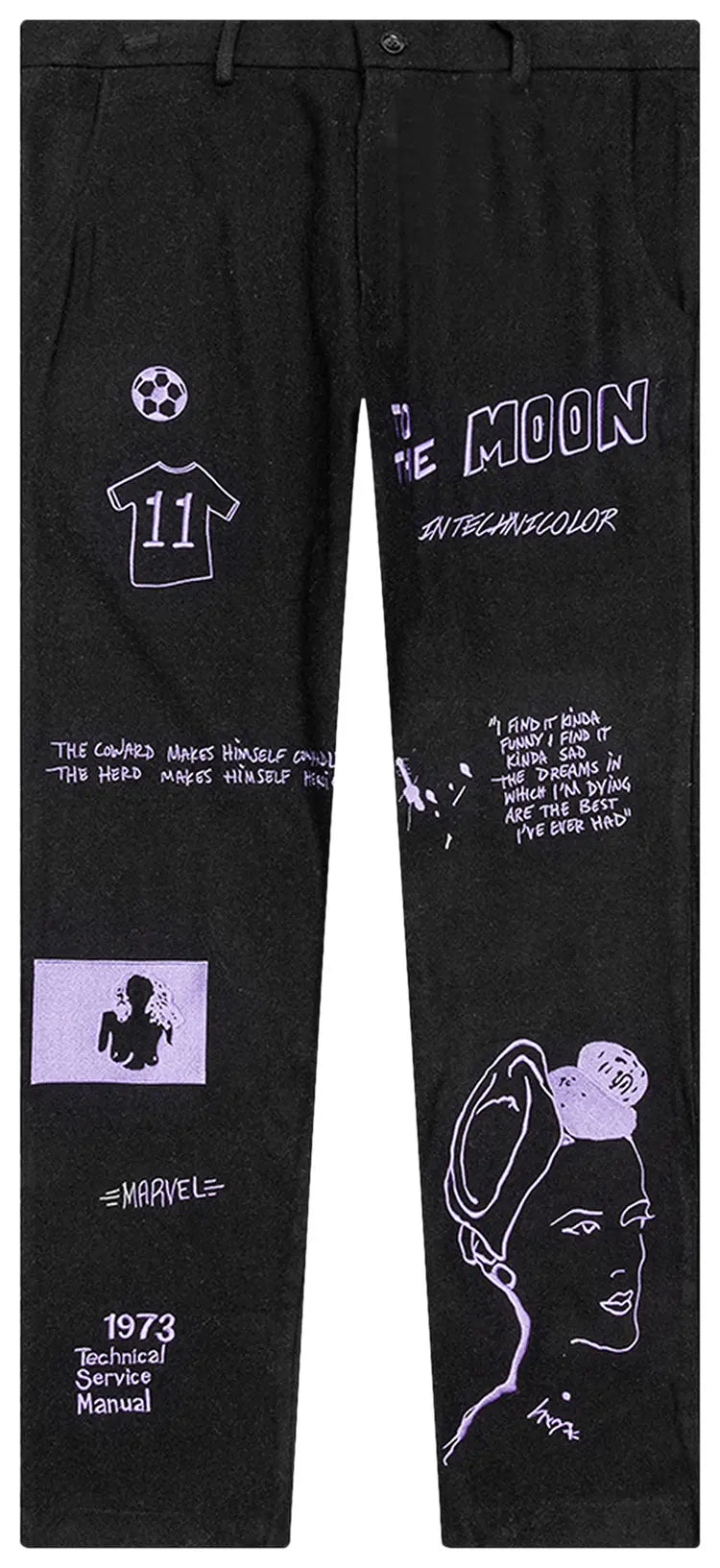 [Black-PURPLE] Embroidery Suit Bottom