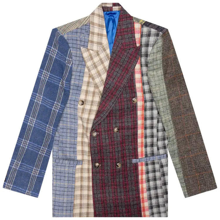 [Multicolor] Multi-Plaid Suit Top