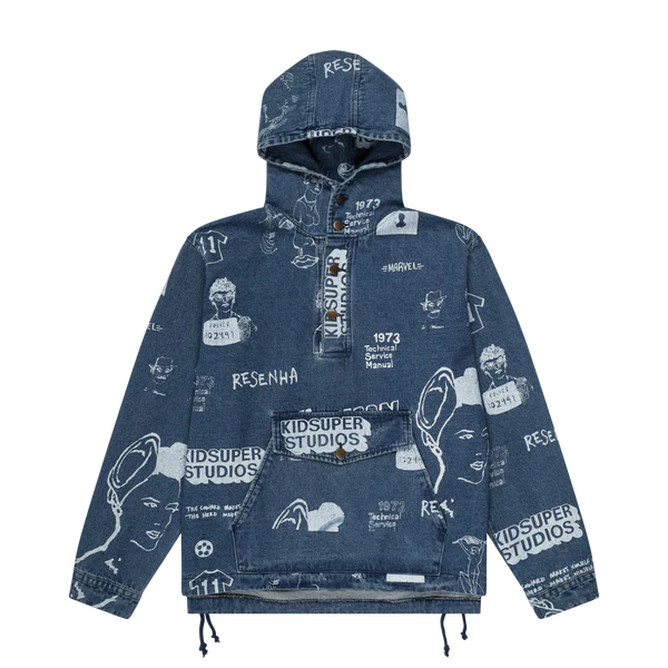 [BLUE-Denim] DOODLE Denim JEAN PULLOVER