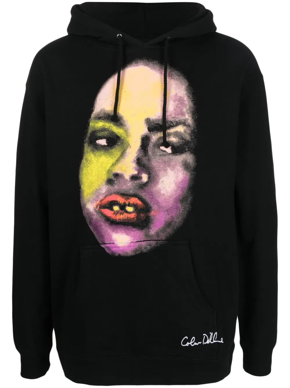[Black] Face lady Graphic-print drawstring hoodie