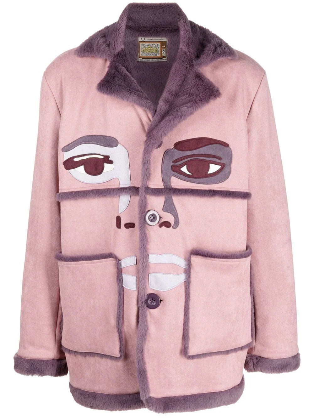 [Pink-Brown] Face Suede Winter Coat