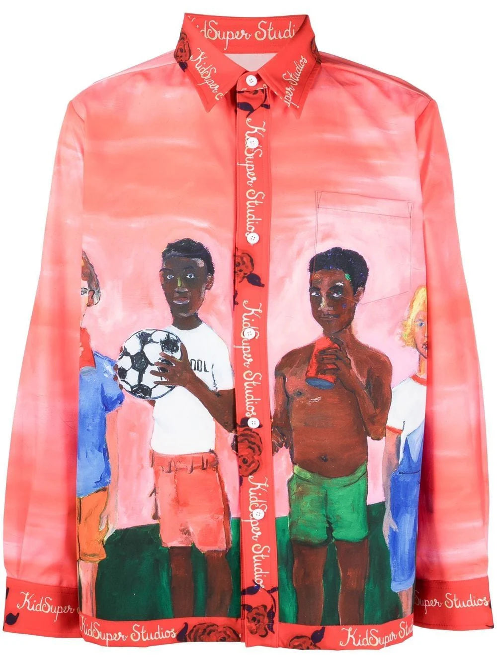 [RED] SOCCER TEAM FRIENDS BUTTON DOWN SHIRT