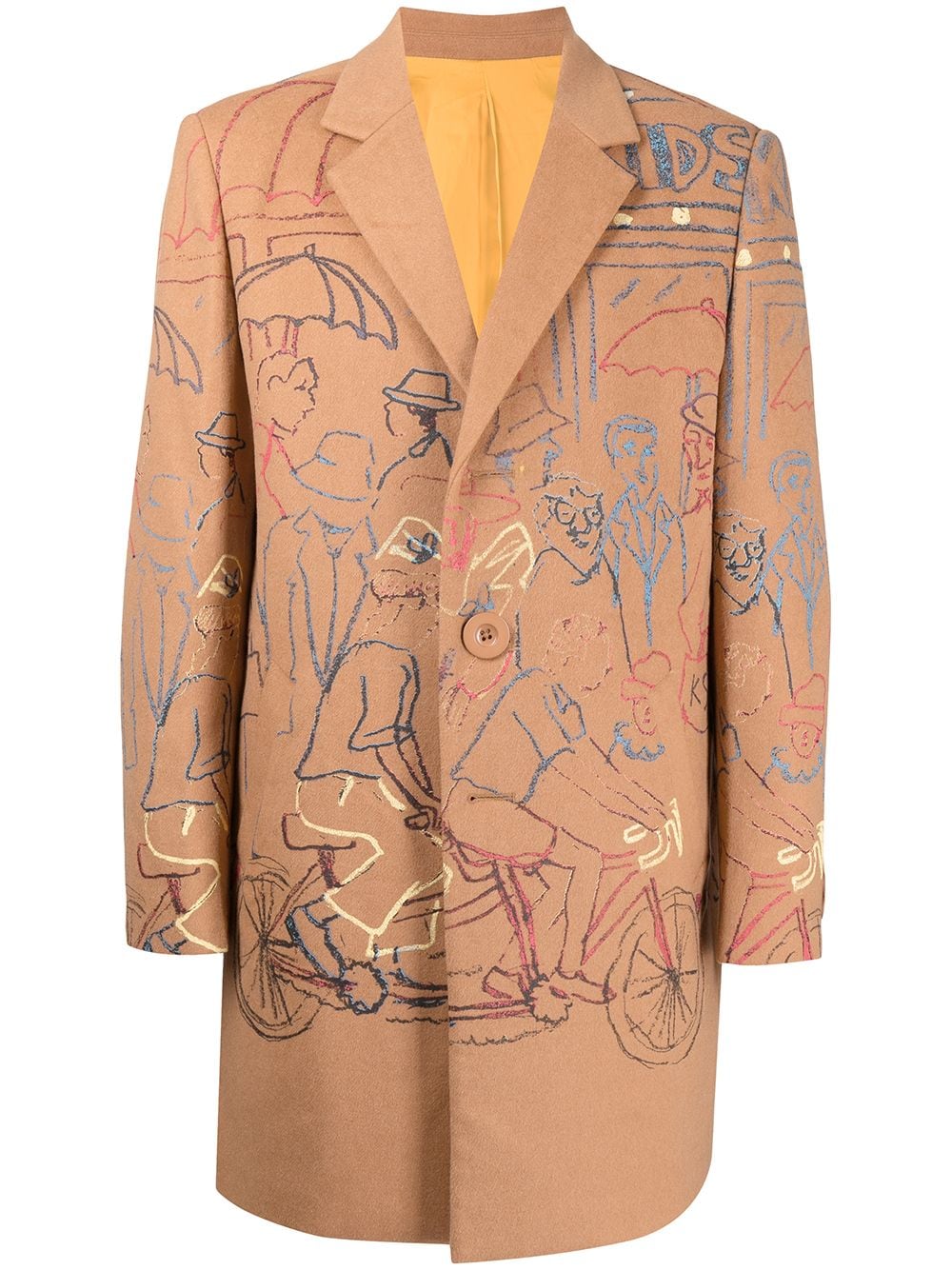 [Brown] Tandem Bike Long Coat