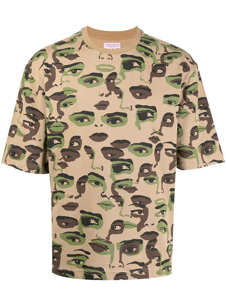 [BROWN] FACE CAMO TEE