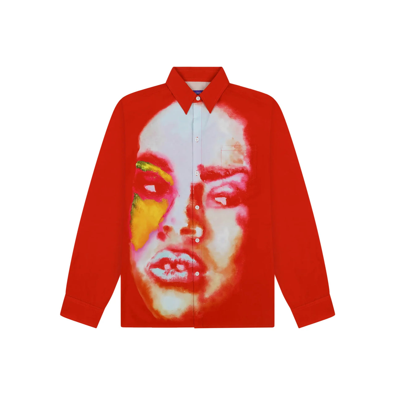 [RED] Girl Face Button Up