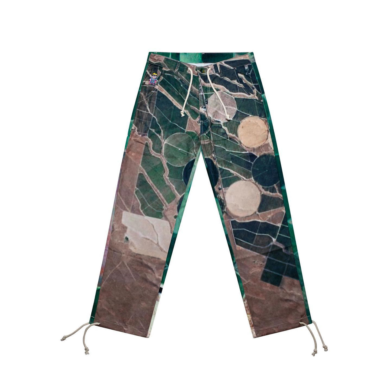 [GREEN-BROWN] Topographic Drawstring Trousers