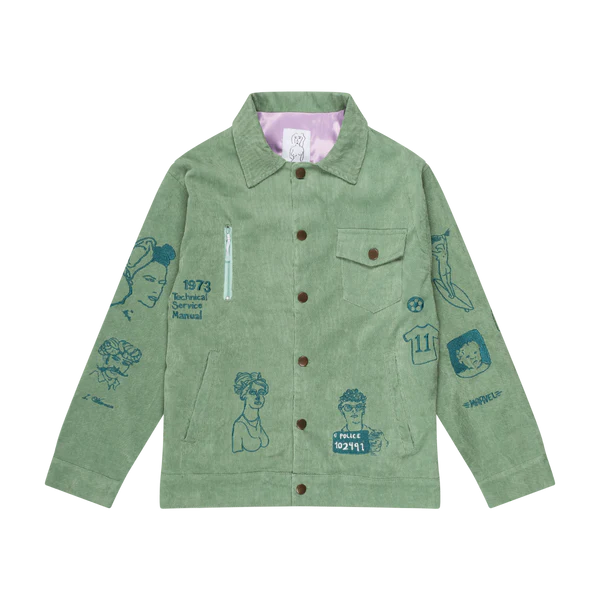 [MINT/GREEN] Embroidery Doodle Jacket