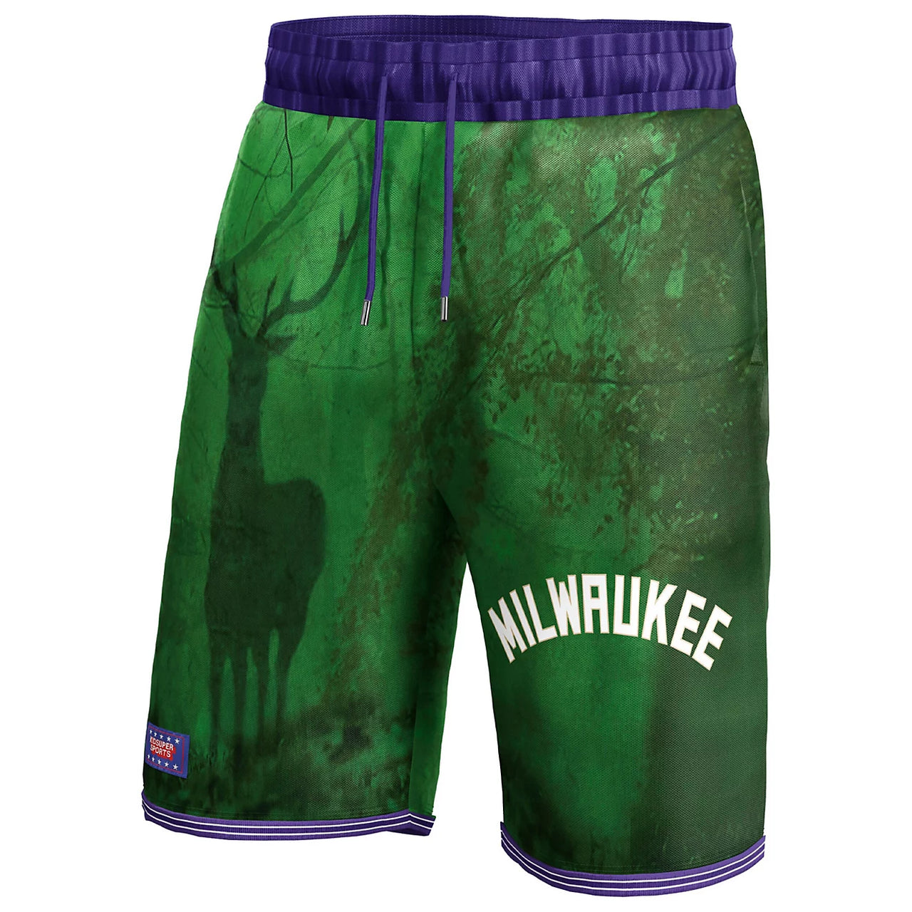 [Green] NBA X KIDSUPER Milwaukee Bucks ShortS
