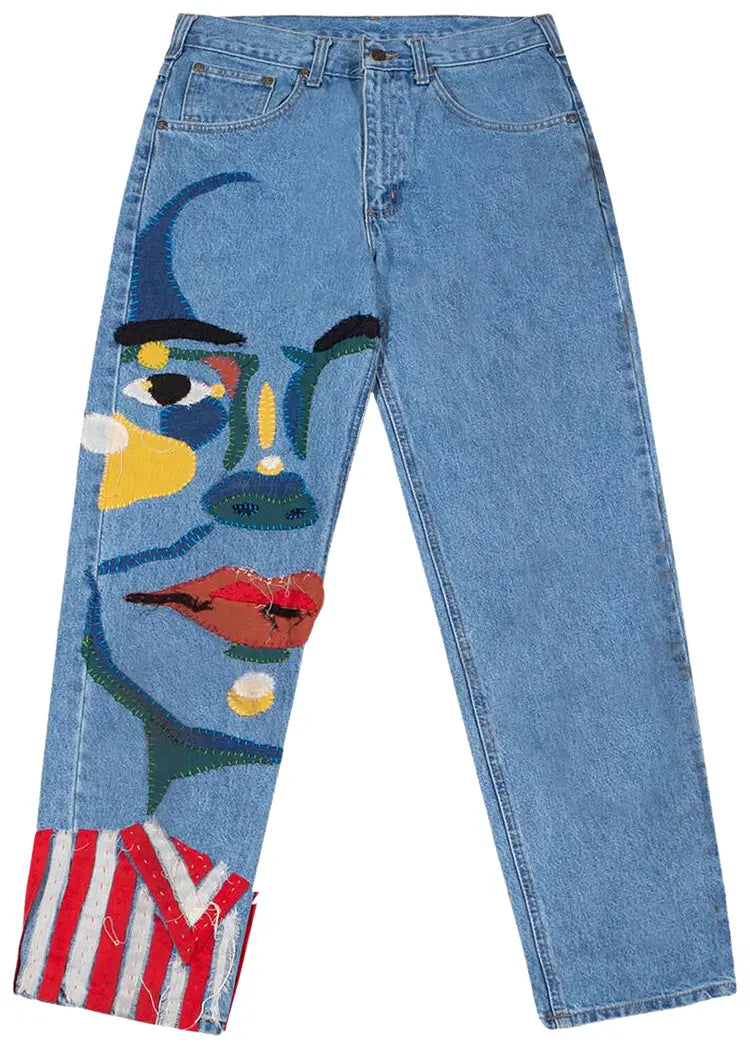[Blue-Denim] Stitched Face Denim Pant