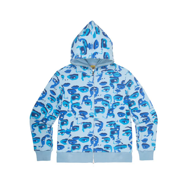 [BLUE] CAMO FACE JACKET