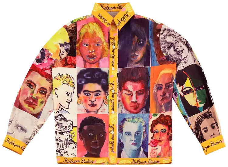 [Multicolor] Faces Button Down Shirt
