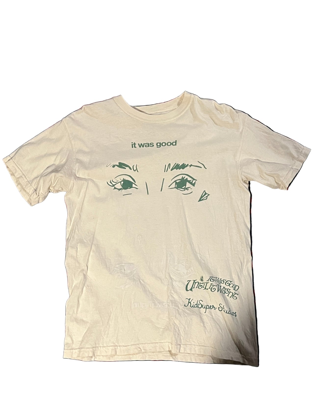 [Cream/TAN] KidSuper x Kehlani It Was Good Until it Wasn't TEE [Doodle Face]