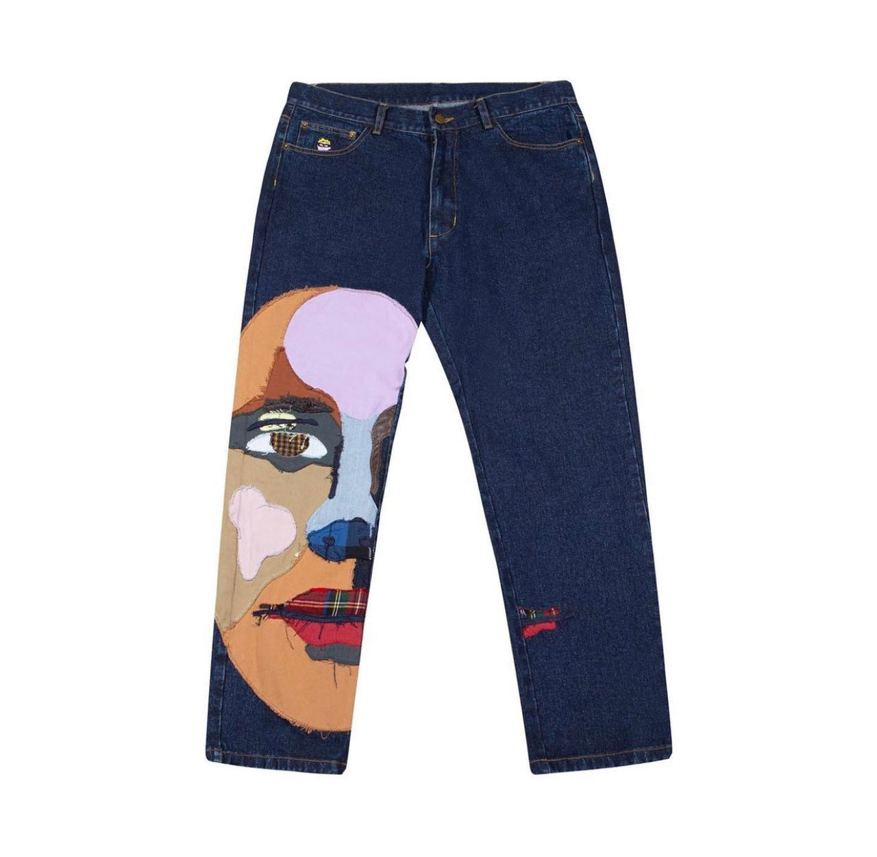 [Blue-Denim] Stitched Face Denim Jeans