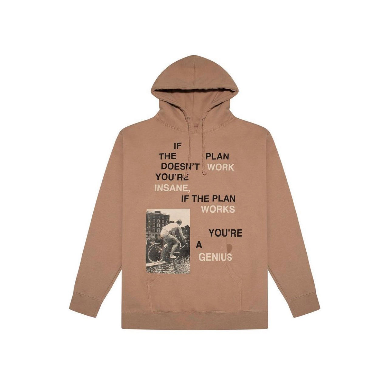 [BROWN] IF THE PLAN DOESN'T WORK YOU'RE INSANE, IF THE PLAN WORKS YOU'RE A GENIUS HOODIE