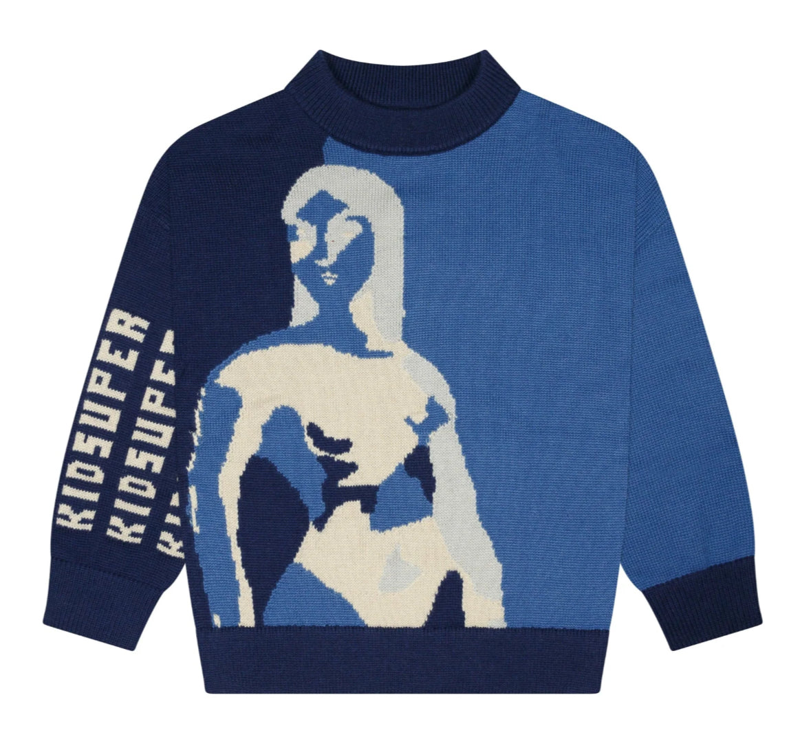 [BLUE] SILHOUETTE OF WOMAN SWEATER