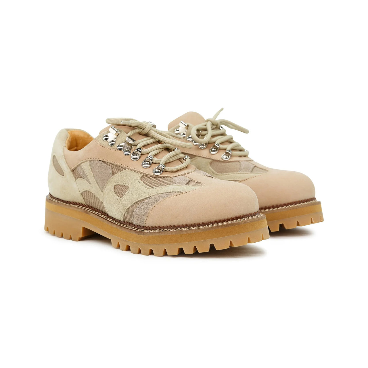 [Cream-Brown-Tan] Low Boots with Swirls