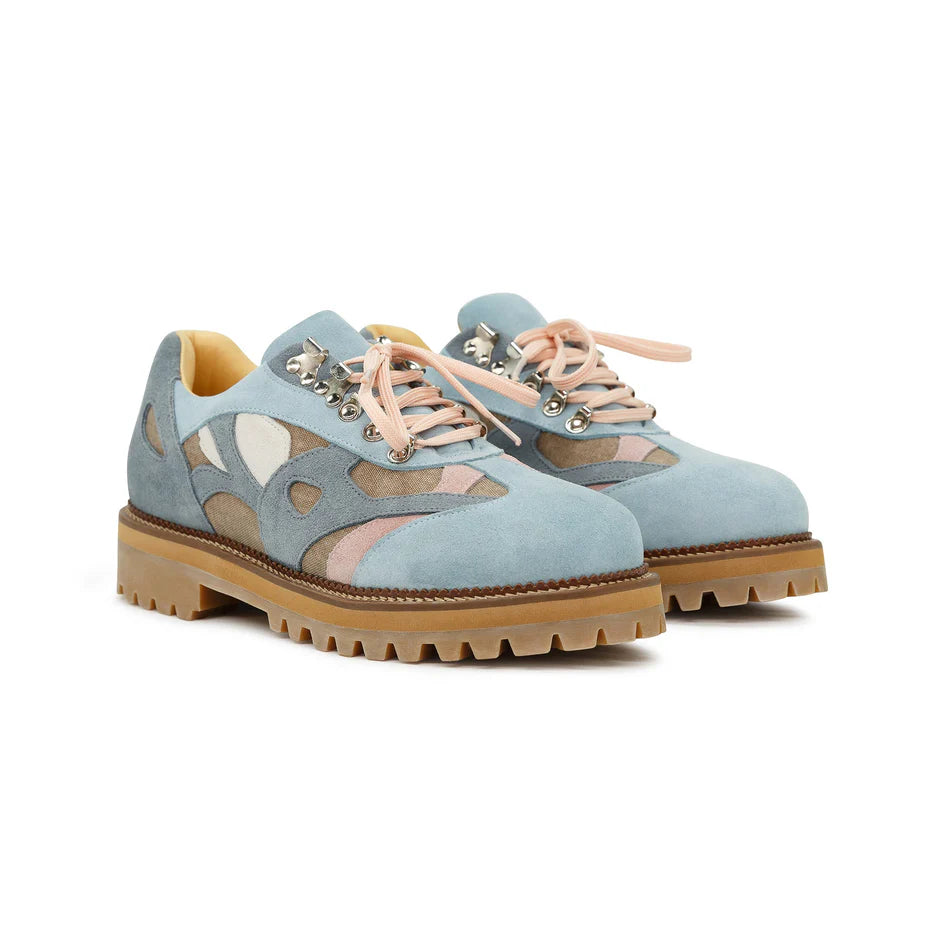 [Blue-Multi] Low Boots with Swirls