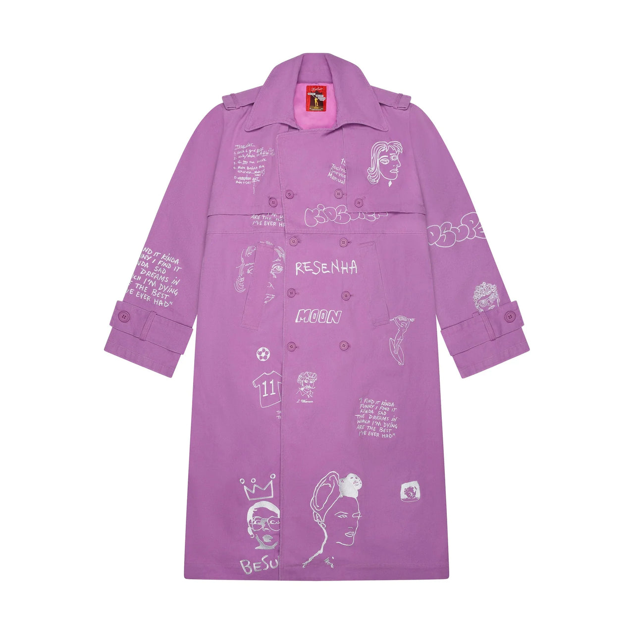 [Pink-PLUM] Embroidered Trench Coat