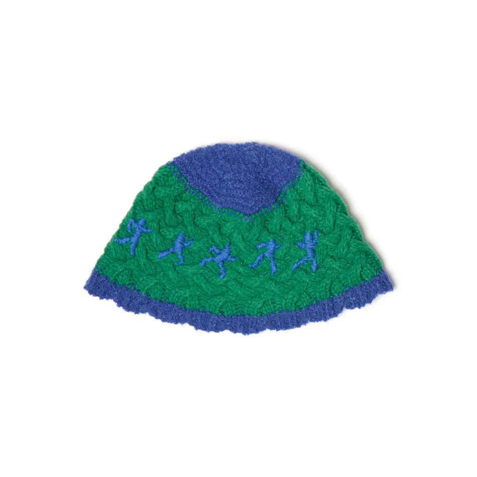 [Green/Blue] Running Man Crochet Hat