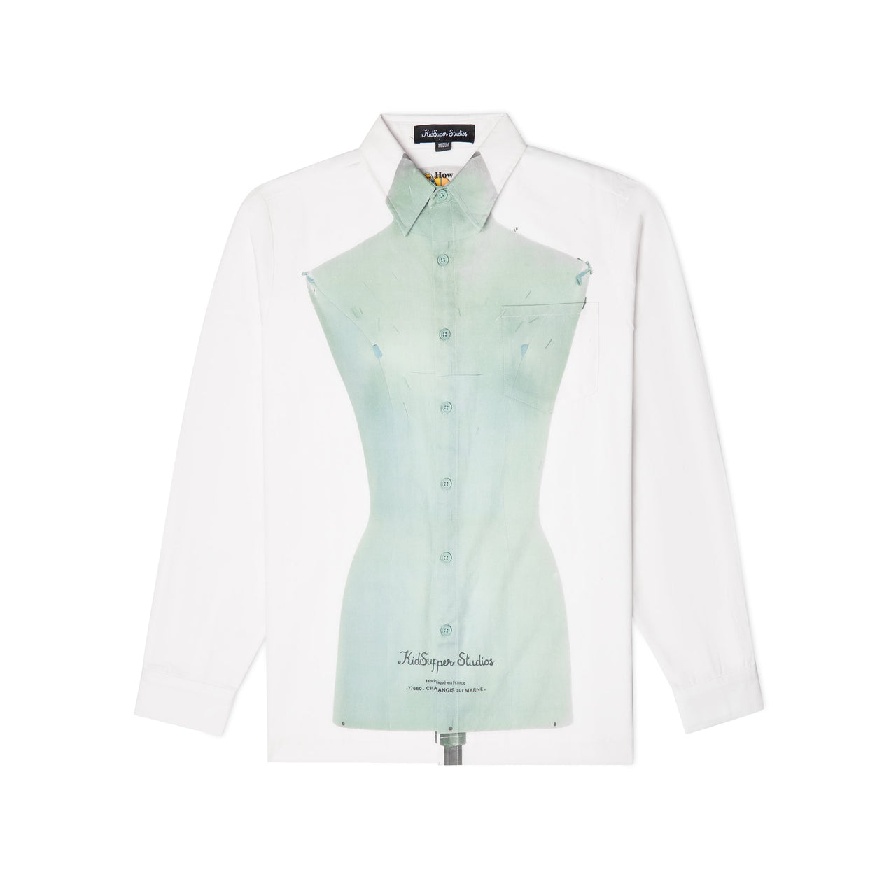 [White] Dress Form Button Down Shirt