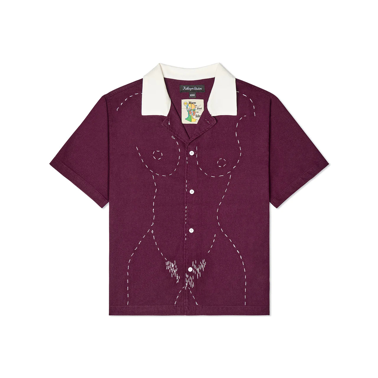 [Red-Wine] Embroidered Figure Shirt