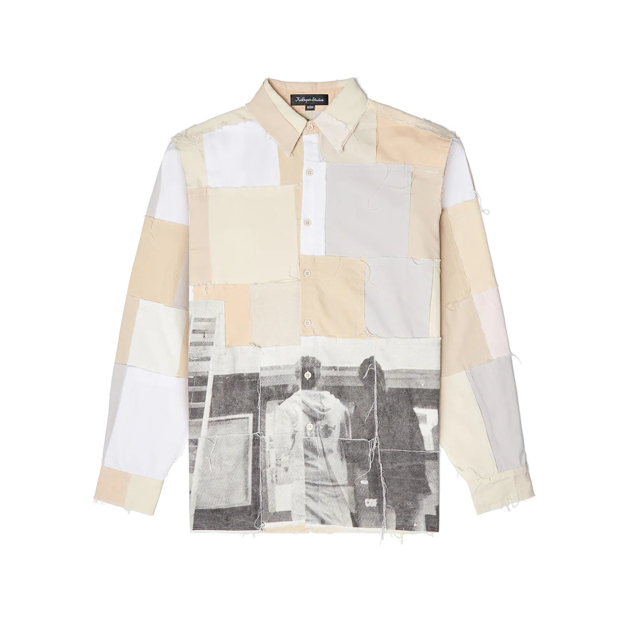 [Cream/Natural] Patchwork Shirt