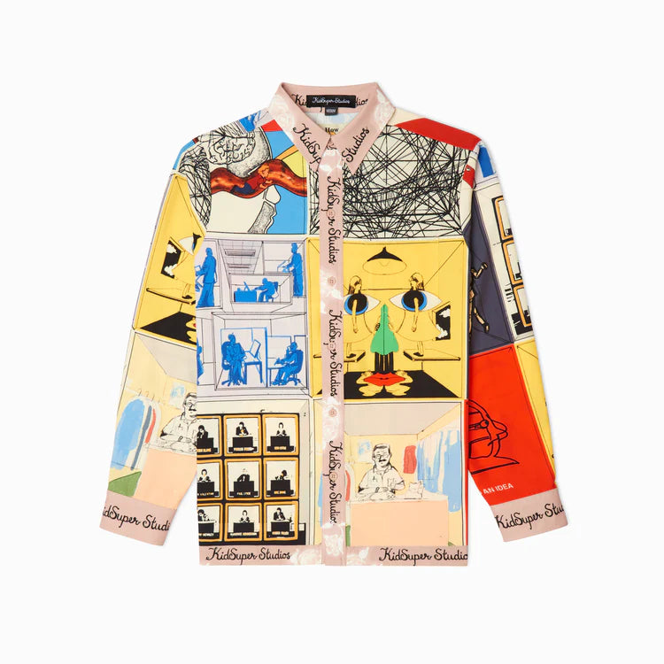 [Multicolor] Printed Satin Shirt