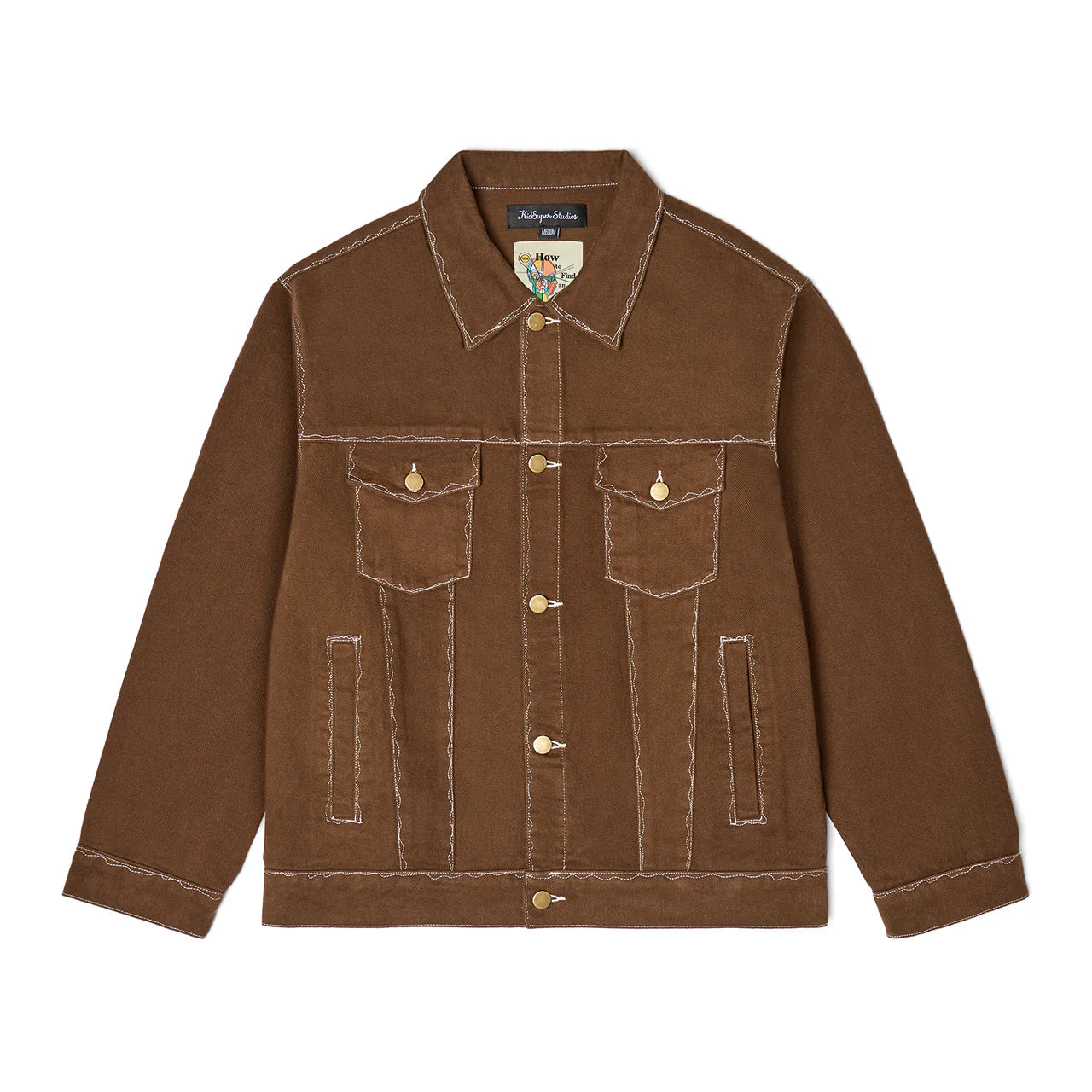 [Brown] Messy Stitched Work Jacket