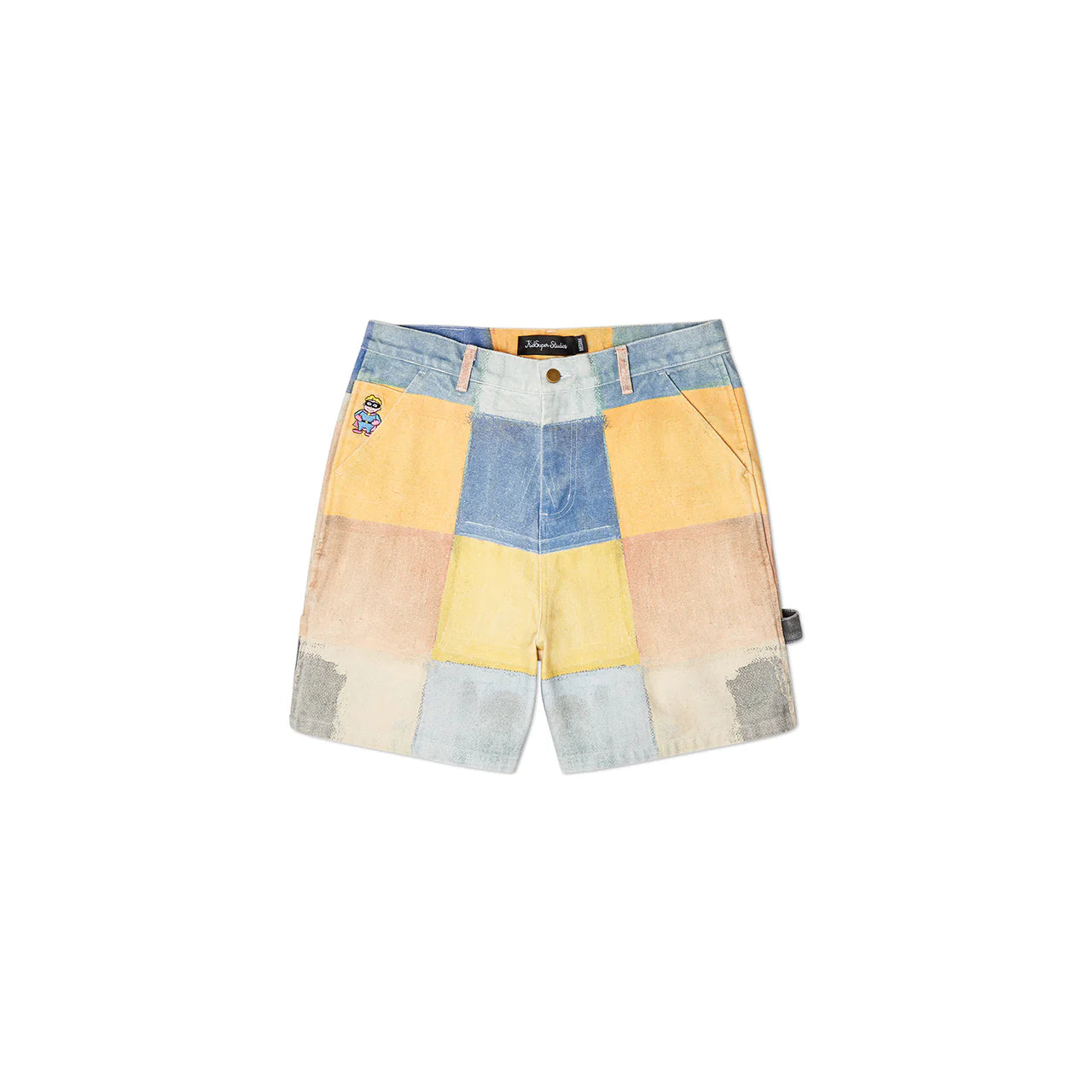 [Multicolor] Checkered Painted Printed ShortS