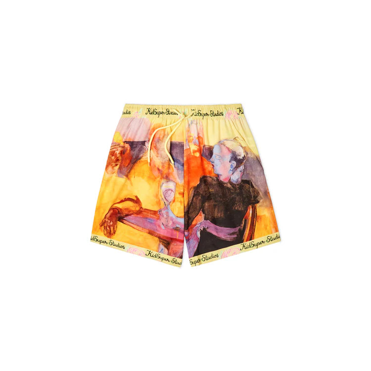 [Yellow] Printed Shorts