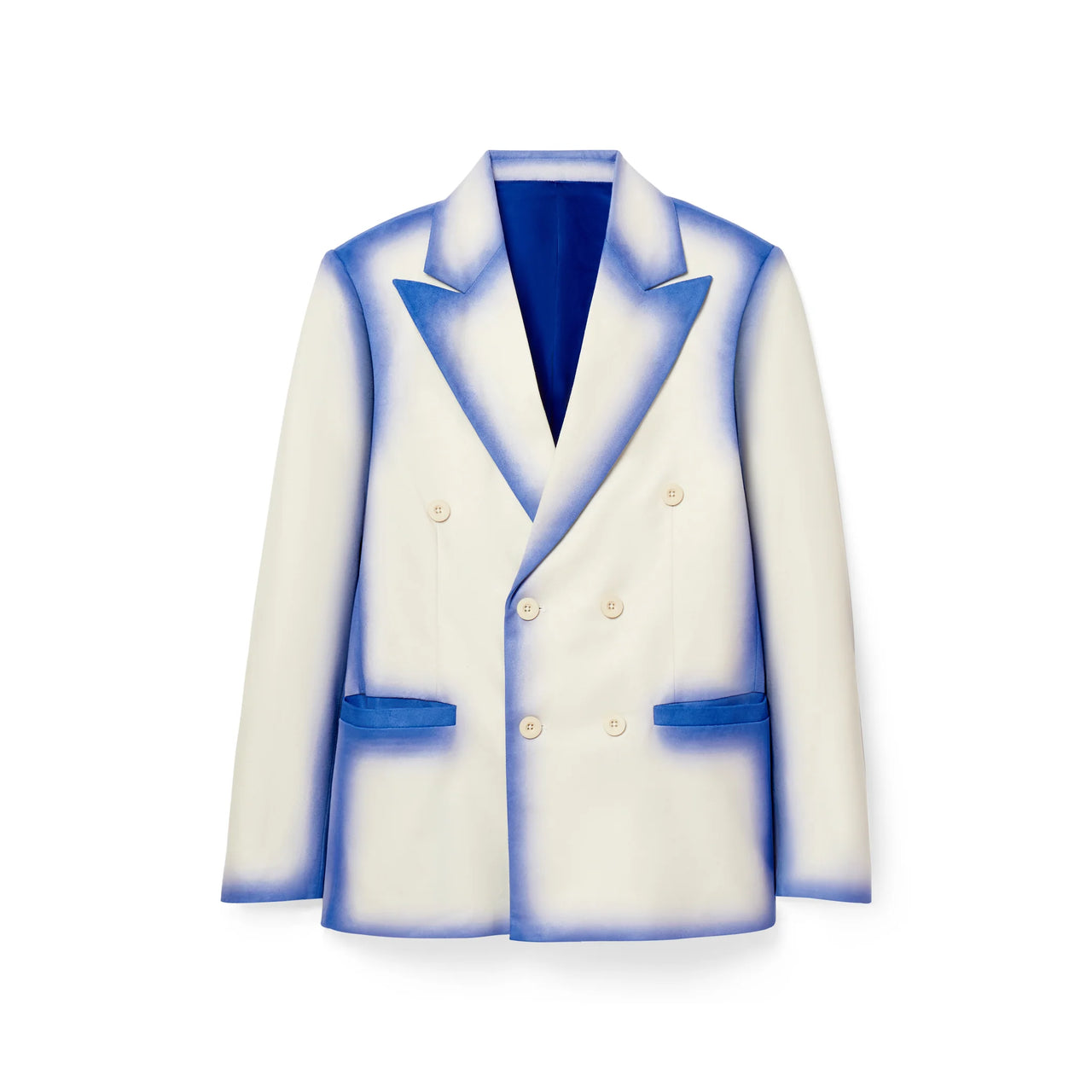 [White-Blue] Gradient Suit Top