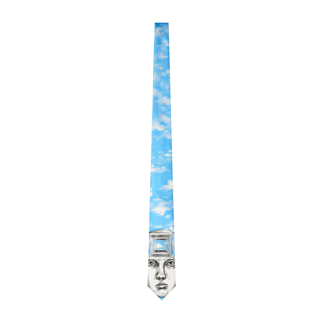 [Blue] Illusion Printed Silk Tie