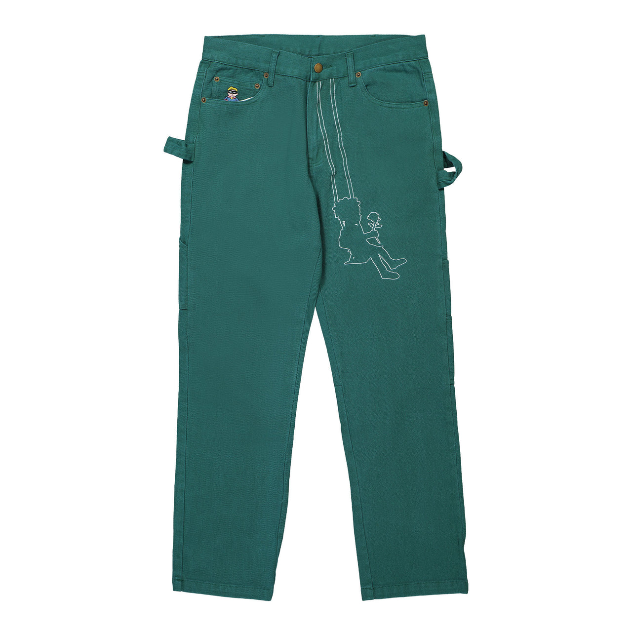 [Green/Teal] Swingset Denim Pant
