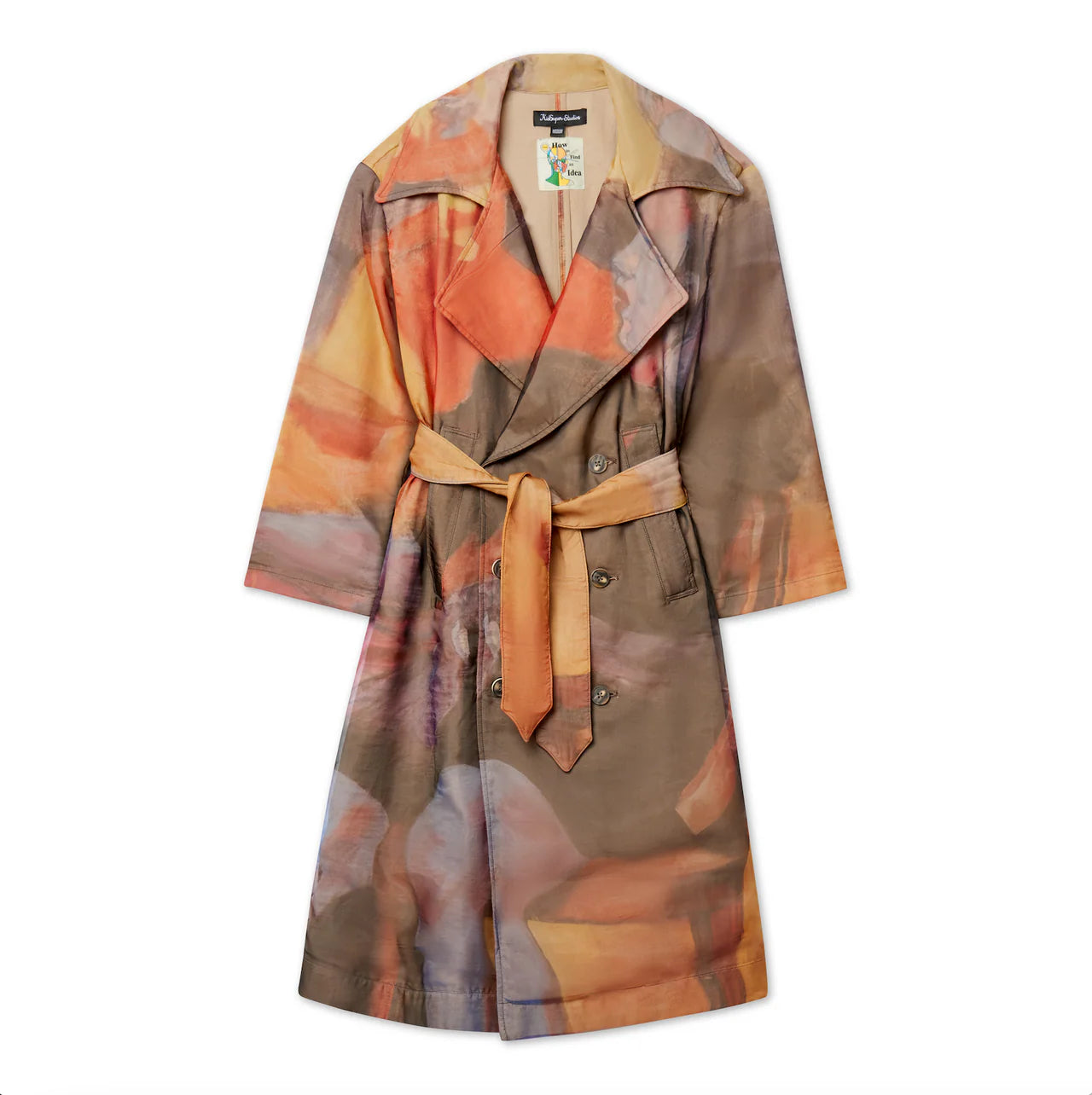 [Multicolor] Printed Trenchcoat
