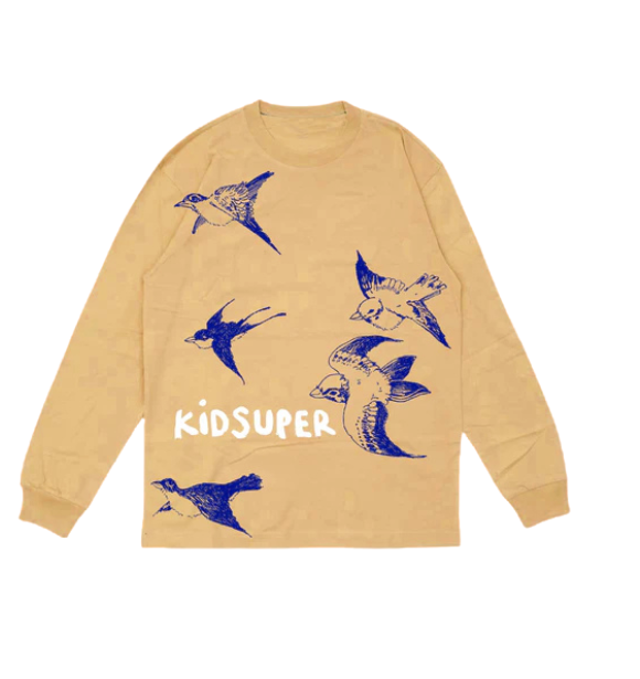 [TAN] Happy Birthday KidSuper 2019 BLUE BIRDS LONG SLEEVE